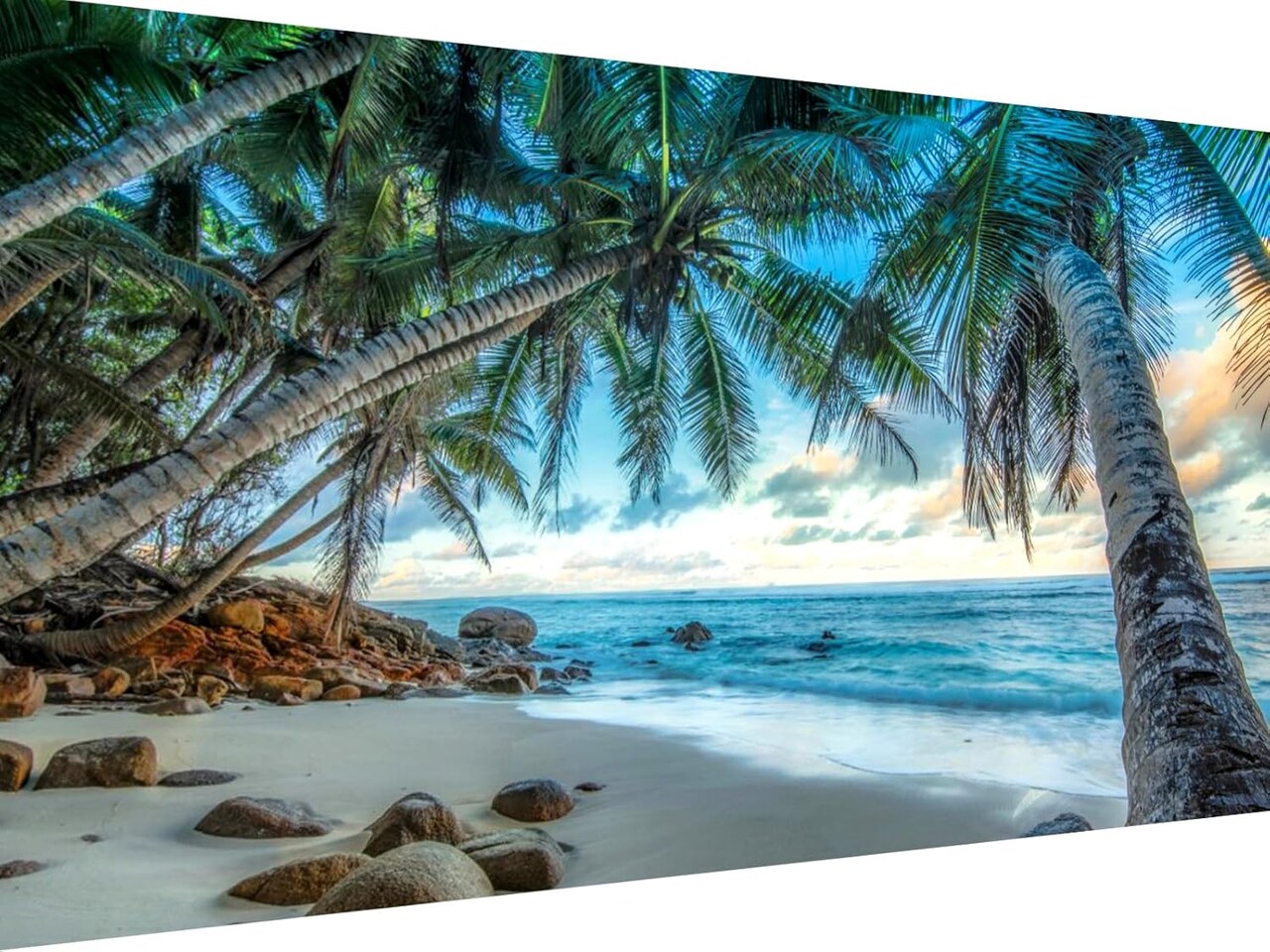 Landscape Diamond Painting Kits for Adults, DIY 5D Beach Diamond Art, Diamond Painting Cocos Scenery